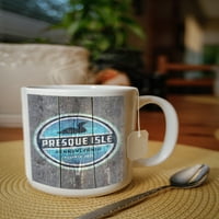 FL OZ Oz Ceramic Mug, Presque Isle, Pennsylvania, Rustic Loon, Contour, Sichasher & Microwave Safe