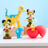 Дисни Джуниър Мики Маус Дино сафари приятели 7-парче фигура комплект, динозавър, Многоцветни, Детски играчки за възрасти нагоре