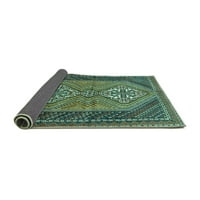 Ahgly Company Indoor Square Persian Turquoise Blue Traditional Area Cugs, 7 'квадрат