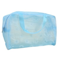 Чанта за съхранение на тичинки, грим козметична чанта прозрачна водоустойчива сладък аксесоари за организатор за пътуване за пътуване за пътуване (син）