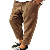 Авамо мъжки панталони ведомски дъна на панталони за теглене мъже от свободно време изрязани панталони кафяво 2xl