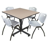 Регентство Кобе квадратна маса за почивка със Стифиращи се столове