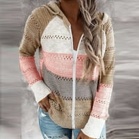 Skpblutn женски суичър качулки зима есен небрежни върхове модни пачуърки S пуловер с качулка с качулка блуза кръгло деколте с дълъг ръкав плюс размер суичърс розов xxl