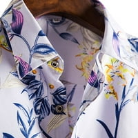 Мъжки ризи с къс ръкав бутон надолу мъже ежедневни копчета плажни ивици от печат за печат с къс ръкав блуза блуза