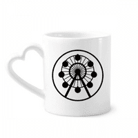 Ferris Wheel Amusement Park Black Outline Coffee Coffee Cerac Drinkware Glass Heart Cup