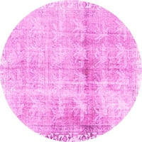 Агли Компания Закрит Кръг Персийски Розово Традиционни Килими Площ, 3 ' Кръг