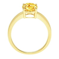 2. CT Brilliant Oval Cut Clear симулиран диамант 18K жълто злато пасианс пръстен SZ 4.5