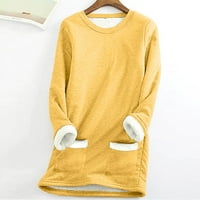 Sinimoko суичър за жени ежедневни пуловер солидна жена дълъг суичър с джобове