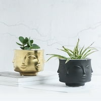 Hesroicy Artistic Face Pattern Home Decoration Flower Pot Container за растения