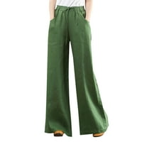 Женски панталони ежедневни летни памучни бельо с висока талия палац палав панталон с джобни дамски панталони