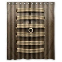 Hellodecor кафяв ръгби душ завеса полиестер тъкан за баня декоративна схващане с размер на завесата