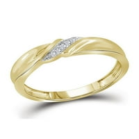Солидно 10к жълто злато, Неговият и нейният кръгъл диамантен клъстер, съвпадащ с двойка три пръстена, годежни пръстени, Брачни халки, комплект КТ. -