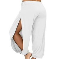 Uhndy Baggy жени с висока талия йога панталони странични ценки тренировка джогинг харем панталони, женски солидни сватни панталони, харем панталони, панталони