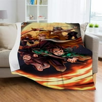 Аниме гоблен Танджиро Камадо Незуко плакат за хвърляне на одеяло личност диван одеяло диша за момичета жени