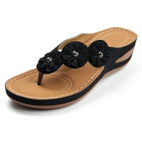 Жени ежедневни клинови сандали удобни цветя джапанки летни плажни сандали