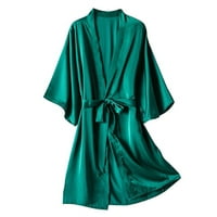 Летни рокли за женски клирънс, сатен копринена пижама жени нощни мелорешни халати бельо за сън с зелено xxxxl