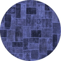 Ahgly Company Indoor Round Резюме сини съвременни килими, 7 'кръг