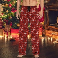 Yubnlvae коледни мъжки ежедневни панталони Панталони с пижама с теглене и джобове Коледен подарък