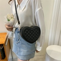 Моден ромбичен модел рамо тотална чанта любовна сърце чанта Pu Crossbody чанти