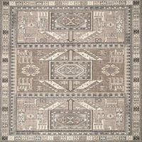 нулум ацтекски килим от вълна, 8 '10', Бежов