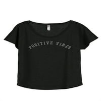 Резюме за резба положителни вибрации женски спокоен слаб тениска тениска тениска Хедър черна среда