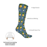 Геометричен ананас коляно високи чорапи за топло за уауен мъже антислип зимни удебелени чорапи за спортни пътешествия подаръци