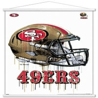 SAN FRANCISCO 49ers - Плакат за стена за капене с дървена магнитна рамка, 22.375 34