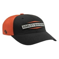 Harley-Davidson Мъжки бродирани бейзболни шапки HD HEXAGN, Black Orange BCC09564, Harley Davidson