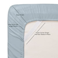 Sweet Home Collection Series Bed Leets - Допълнителен мек комплект за джобни листове от микрофибър - Mist, пълен