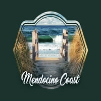 Mendocino Coast, Калифорния, стълби до плажа, контур