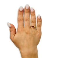 Сватбен пръстен Ruby - Сватбен пръстен за пасианс - Дамски CZ пръстен - Жълто златен пръстен - Портианс, 6
