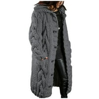 Жени качулка жилетка с голям размер пуловер джоб едно палто с дълги ръкави с дълги ръкави