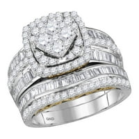 14k двутонен златен кръгъл диамантен булчински сватбен пръстен cttw