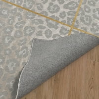 Гео гепард сребърна зона килим от Kavka Designs