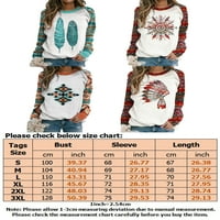 Paille Ladies Color Block Retro Sweatshirts Leisure Holiday Pullover Floral Print Winter Tops Style A XL