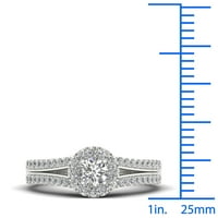 3 4К ТДВ диамант 10к Бяло Злато ореол Сплит джолан годежен пръстен