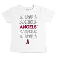Детско мъничко бяло бяло Лос Анджелис Ангели подредена тениска