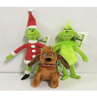 Merqwadd Коледна пълнена кукла за деца Зелен Гринч Кафяво куче плюшена играчка за карнавален фестивал подарък