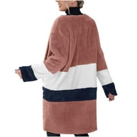 Tagold Winter Coats яке есенни дрехи за дамски, модни жени тоалети с дълъг ръкав твърди дрехи поддържат топли зимни върхове палта