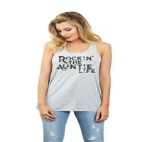 Rockin 'The Life Life Женски моден без ръкави без ръкави за състезание Top Sport Grey X-Clarge