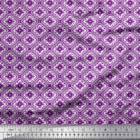 Soimoi Polyester Crepe Fabric Floral & Geometric Ethnic Printed Craft Fabric край двора