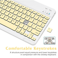Акумулаторна Bluetooth клавиатура и мишка комбо ултра тънък в пълен размер клавиатура и ергономична мишка за Xiaomi Redmi Note Pro и всички Bluetooth Mac таблет IPad PC лаптоп -банана жълто