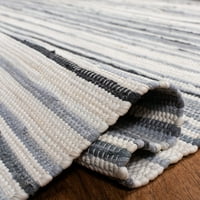 Rag Benton Striped Cotton Runner Rug, Ivory Grey, 2'3 8 '