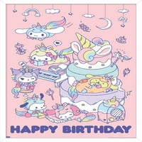 Hello Kitty and Friends - Плакат за стена за честит рожден ден, 14.725 22.375 Framed