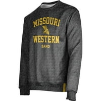 Мъжки черни Мисури Западна щат Грифон Име на групата Drop Crewneck пуловер суичър