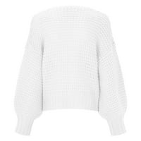 Pgeraug акрилен жилетка за жени Mohair Cardigan пуловер Кардиган Топло яке есенни дрехи за жени Уайт XL