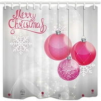 Xmas Gift Коледна топка със Snowfalke за Нова година полиестерна тъкан за баня душ завеса