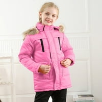 Деца Момчета момичета зима сгъстяващо палто с качулка яке за малко дете с ветроустойчив цип дебел топло изстрелване размер 110