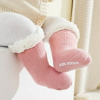 Двойка биплута практични антиплъзгащи бебешки чорапи Още сгъстяващи близки прилепнали кашмири за бебета за ежедневно износване