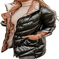 Dabuliu женско яке палто зимна стойка яка топло палто с цип с дълъг ръкав с цип